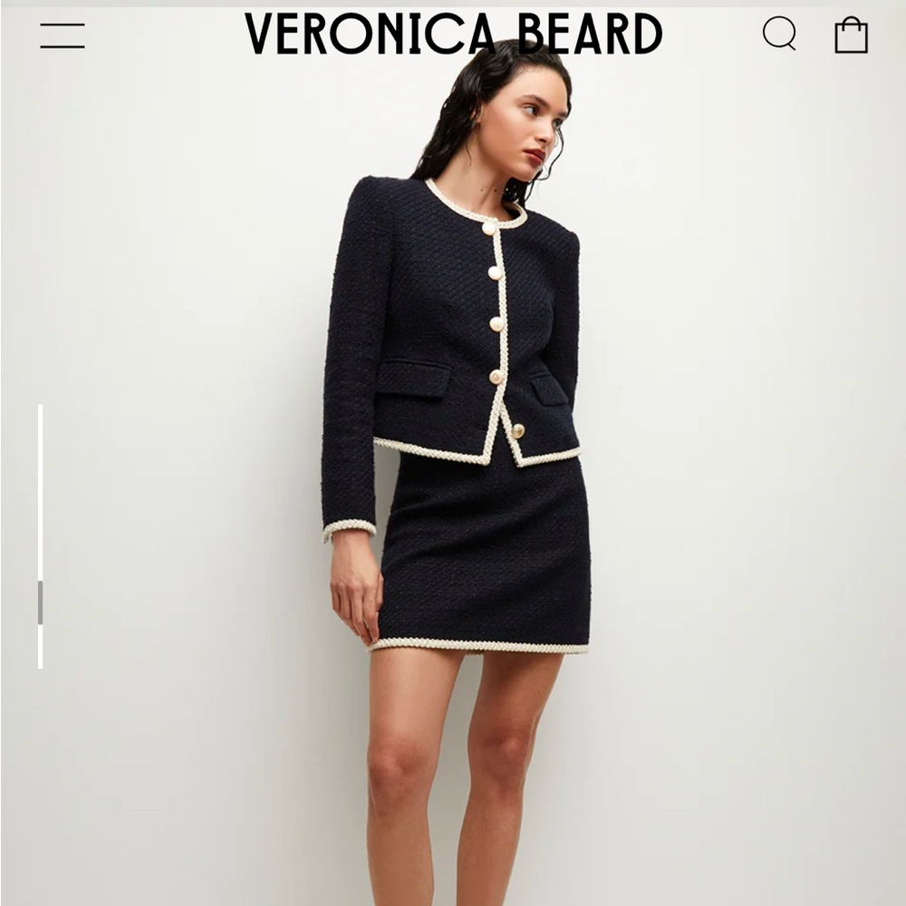 Veronica Beard Roman Skirt Navy - size 12